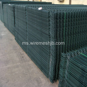 PVC bersalut warna hijau dikimpal panel pagar Mesh